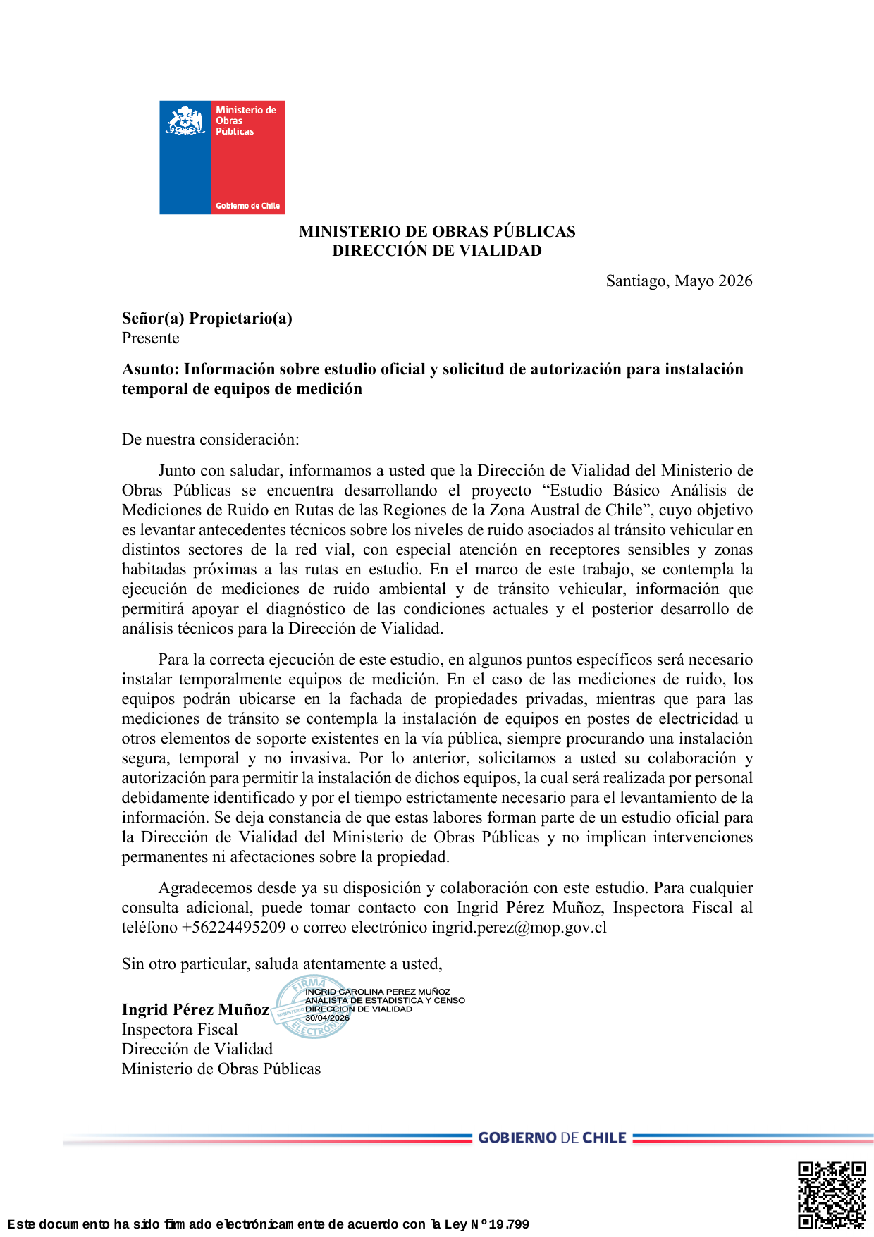 Carta informativa MOP — página 1